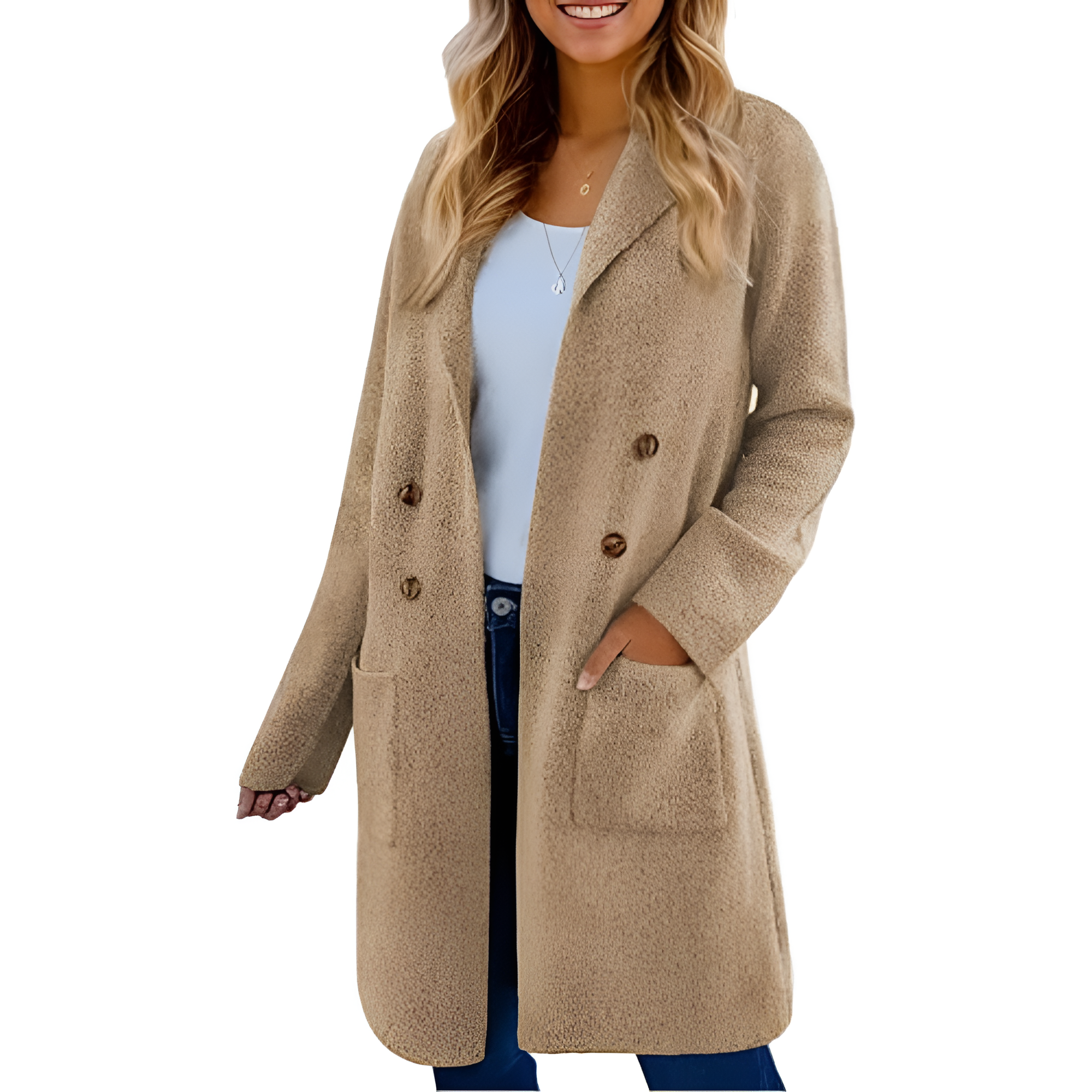 Long Open Front Cardigan Coat for Women