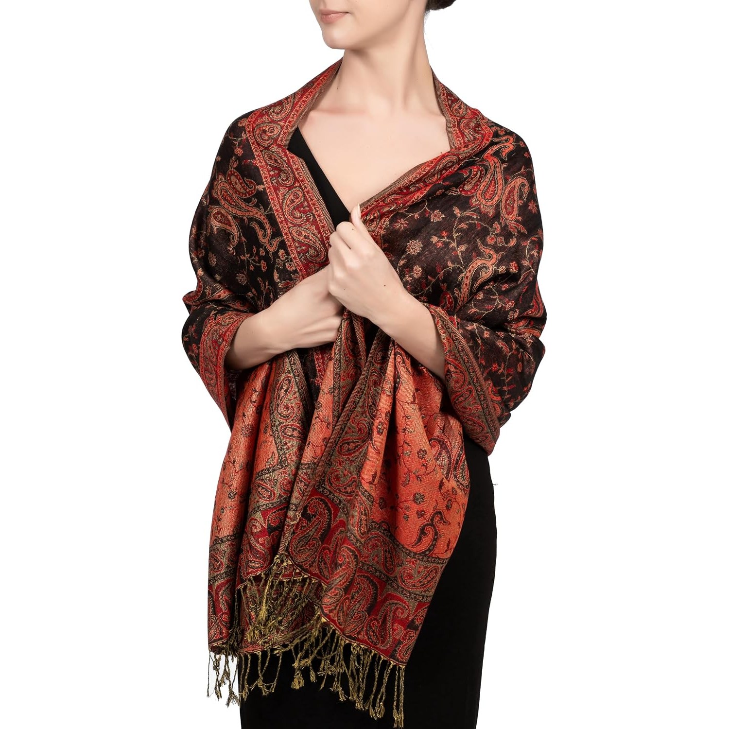 Reversible Paisley Pashmina Scarf For Women