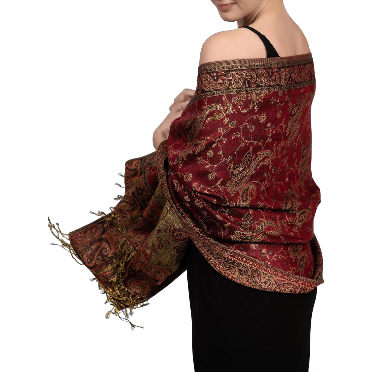 Reversible Paisley Pashmina Scarf For Women