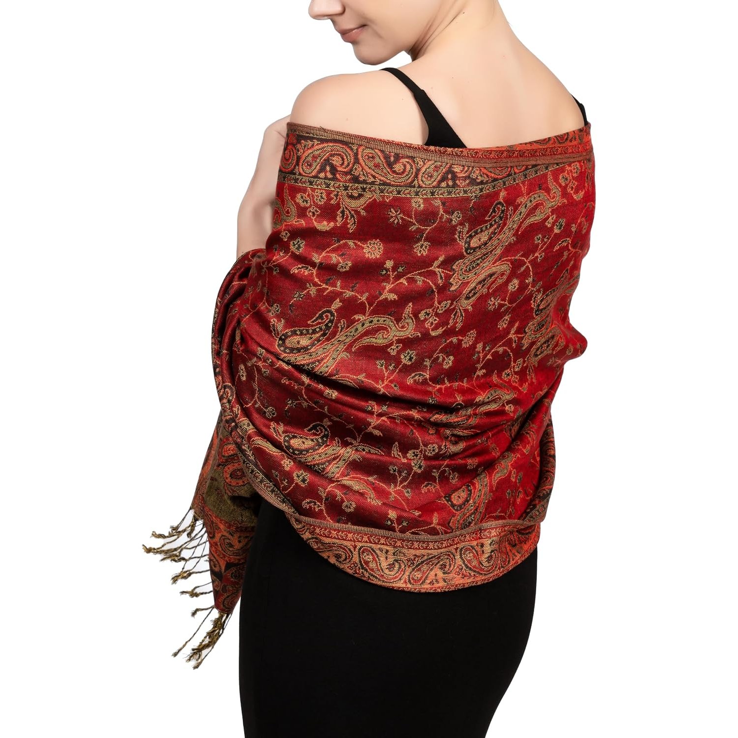 Reversible Paisley Pashmina Scarf For Women