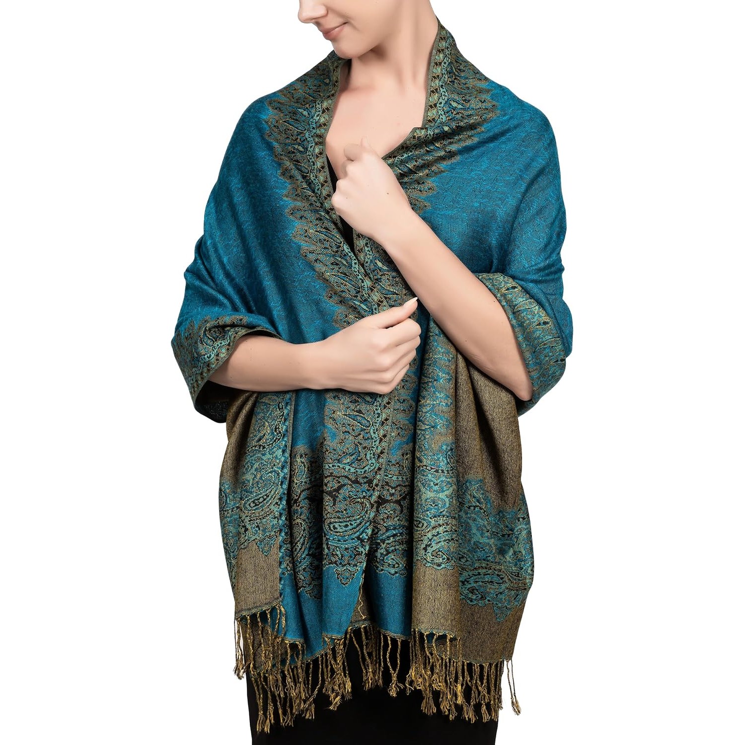 Reversible Paisley Pashmina Scarf For Women