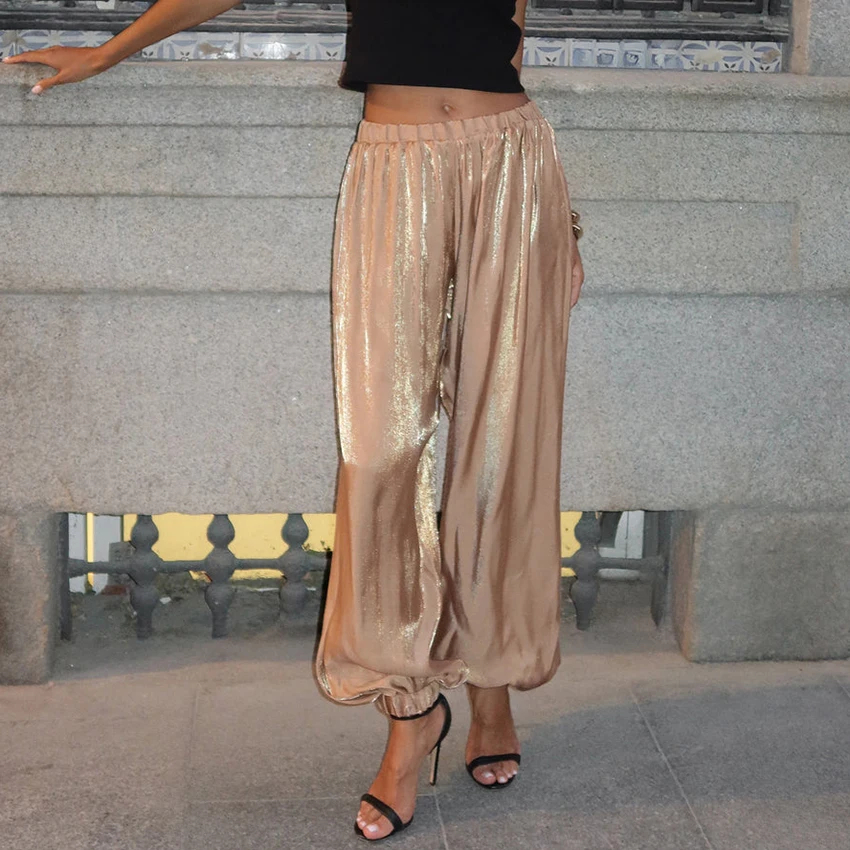 Loose Fit Vintage Design High Rise Long Pants For Women