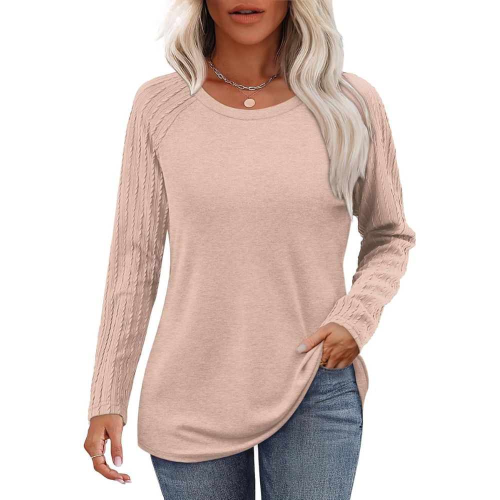 Long Sleeve Shirts for Women's Crewneck Oversized Sweatshirt Tunic Tops