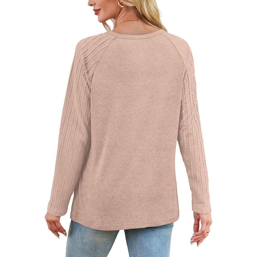 Long Sleeve Shirts for Women's Crewneck Oversized Sweatshirt Tunic Tops