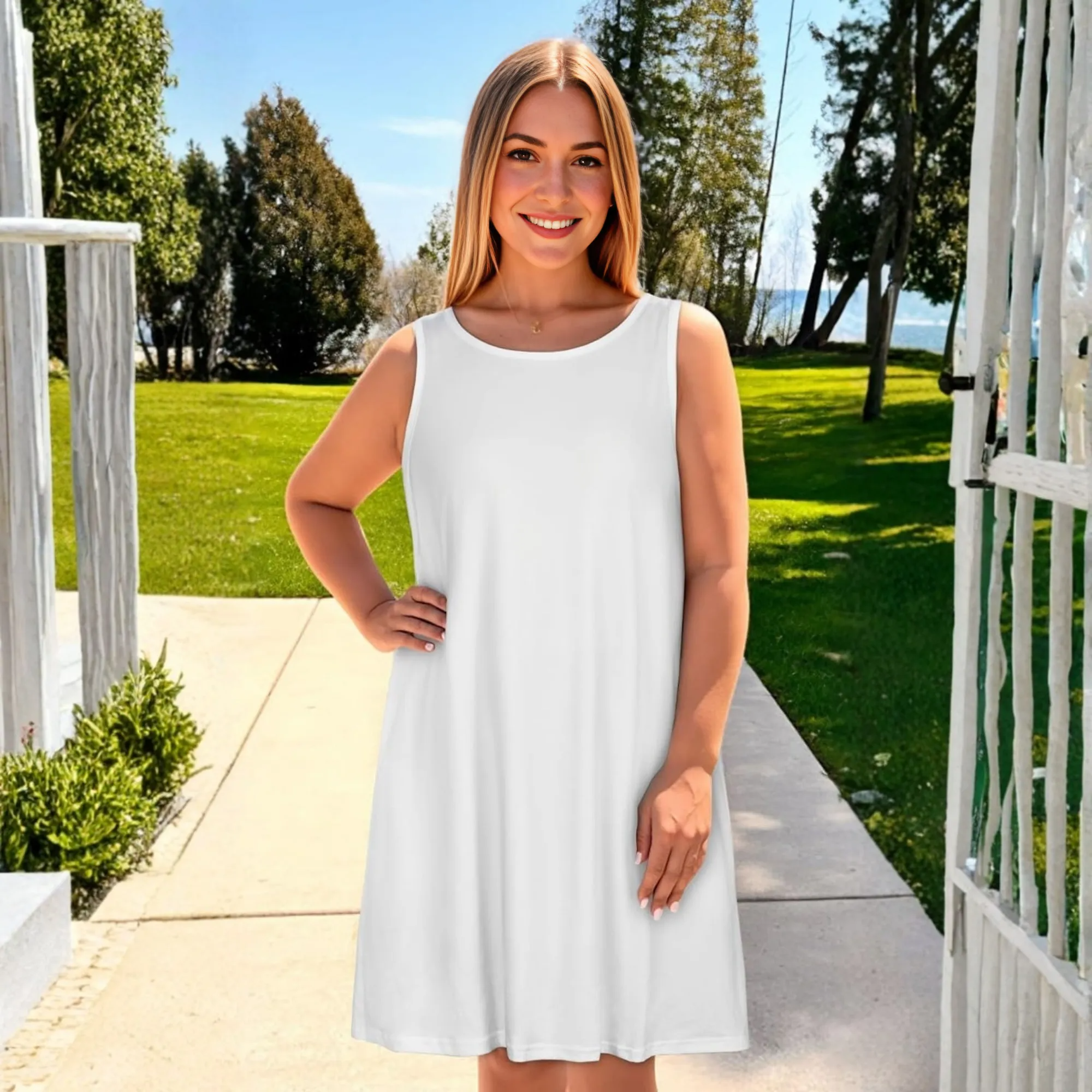 Casual Loose Sleeveless Beach Sundress Dress For Women