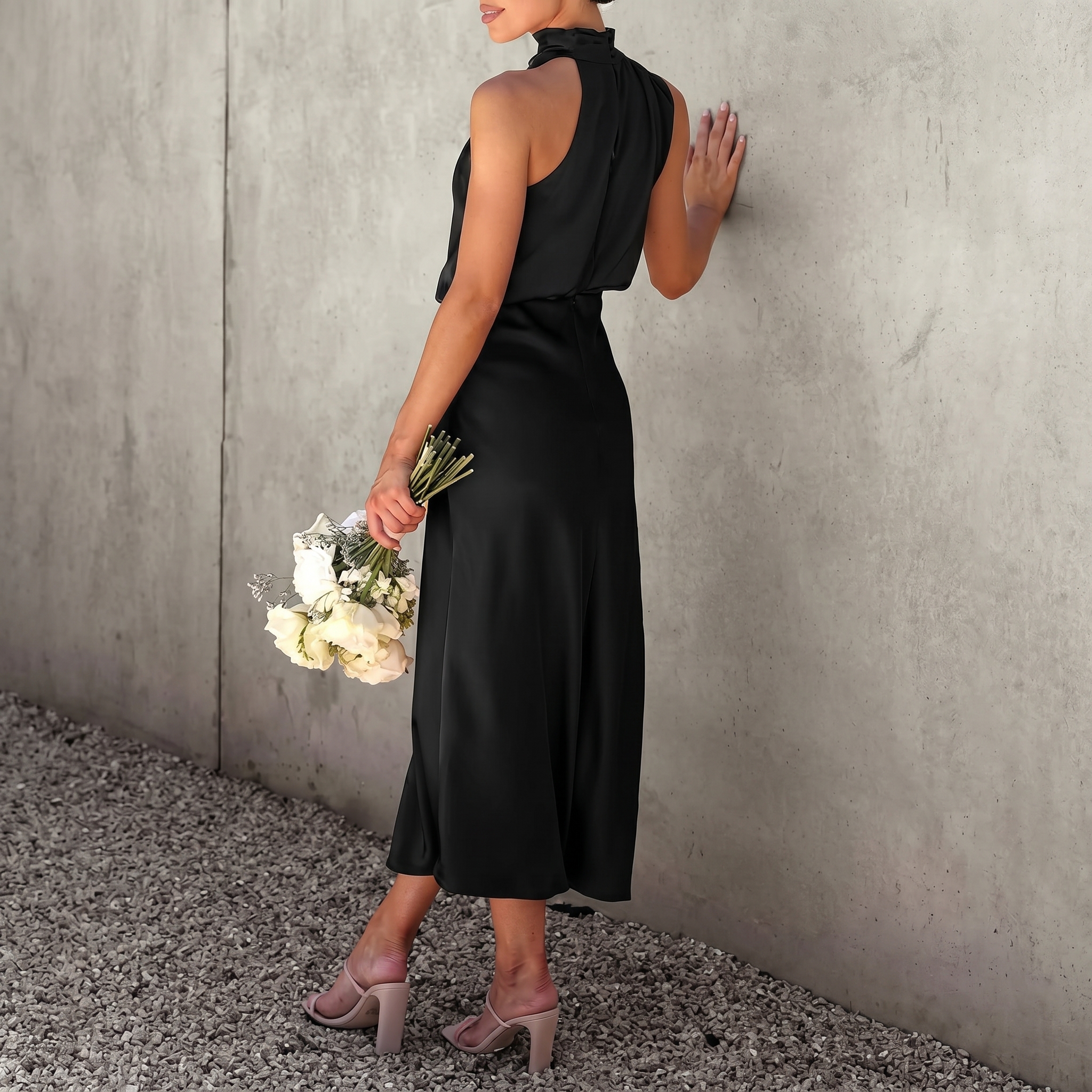 Summer Satin Sleeveless Maxi Dresses