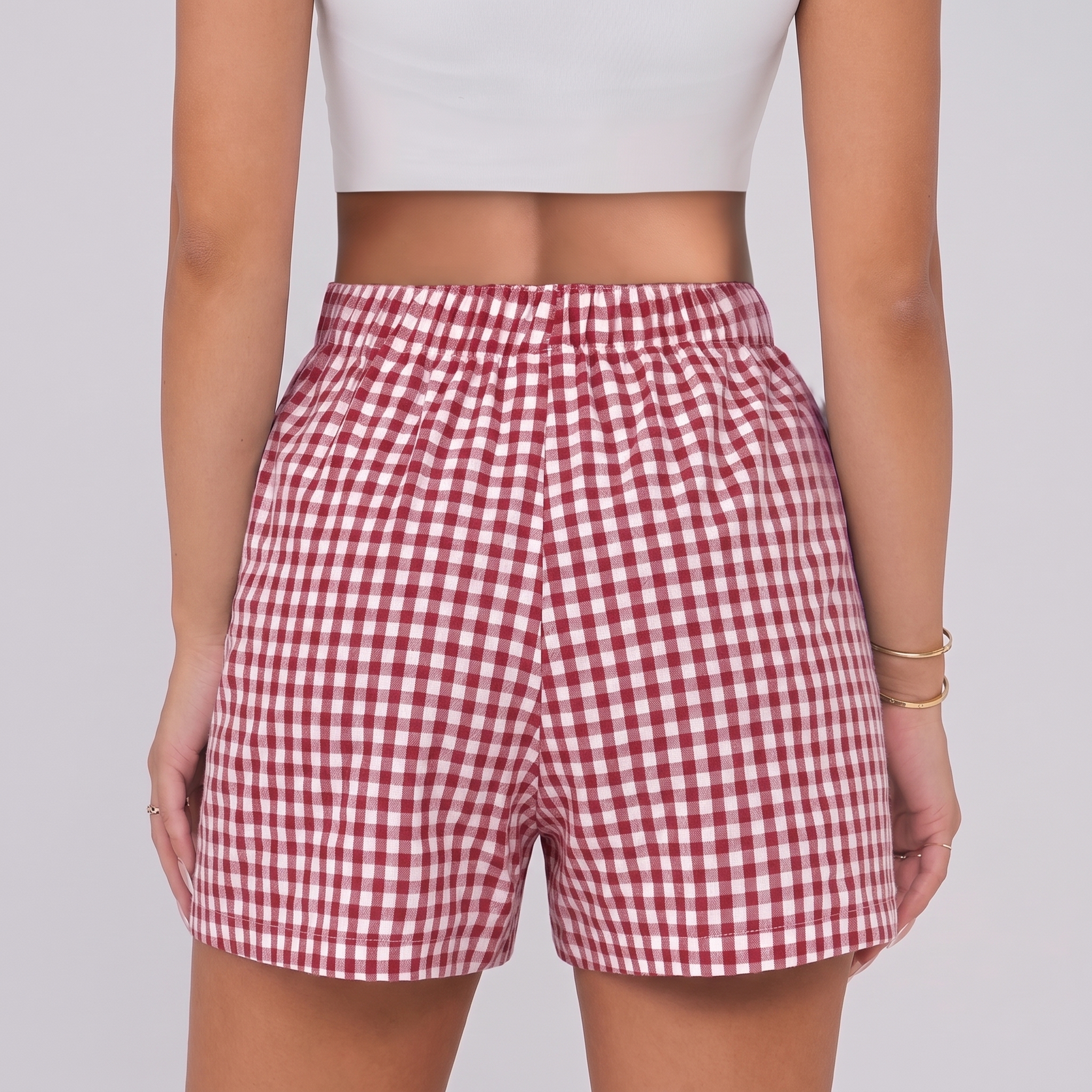 Boxer Shorts for Women Gingham Pajama 2026 Summer Casual Lounge Sleep Plaid Shorts Y2K Beach Bottoms