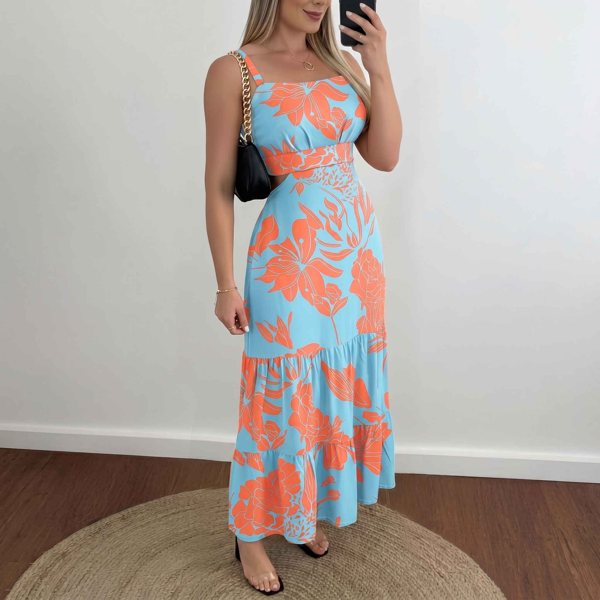 Sleeveless Floral Boho Maxi Dress for Women