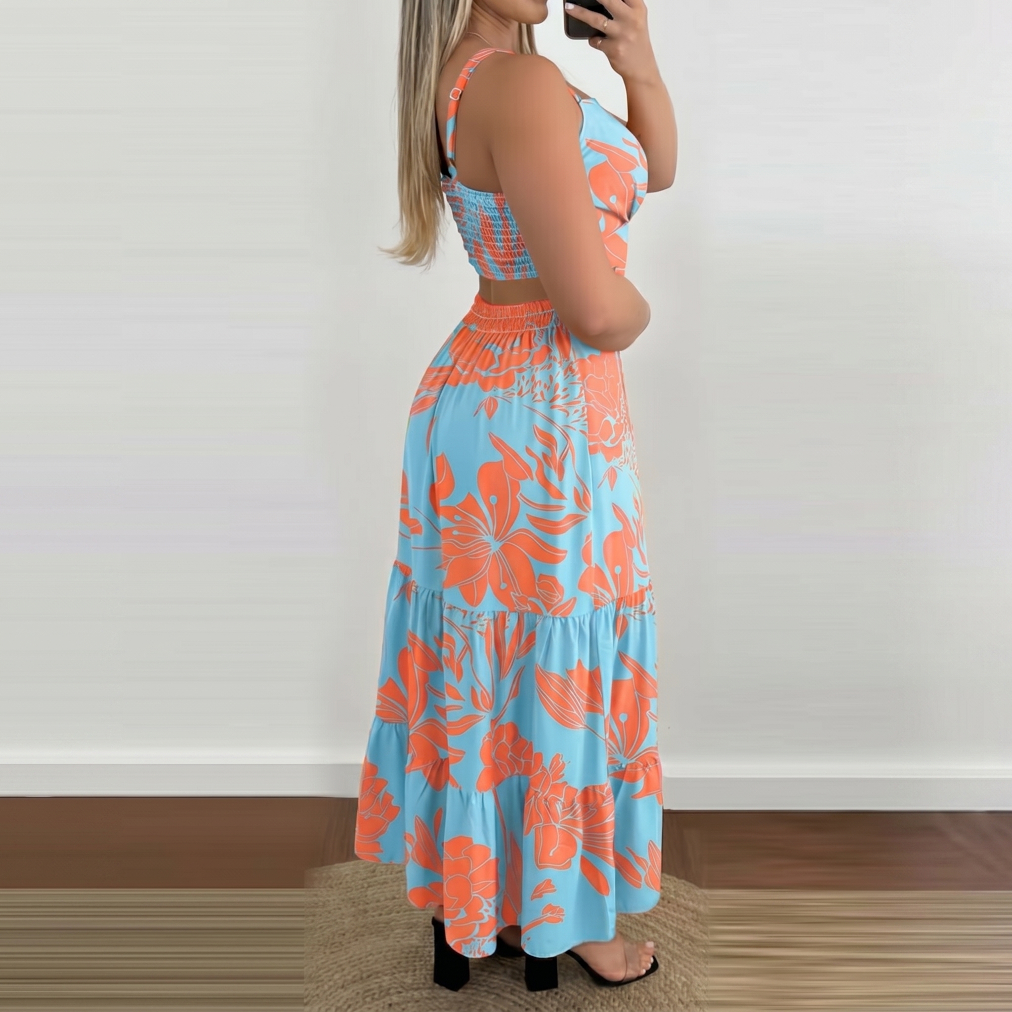 Sleeveless Floral Boho Maxi Dress for Women