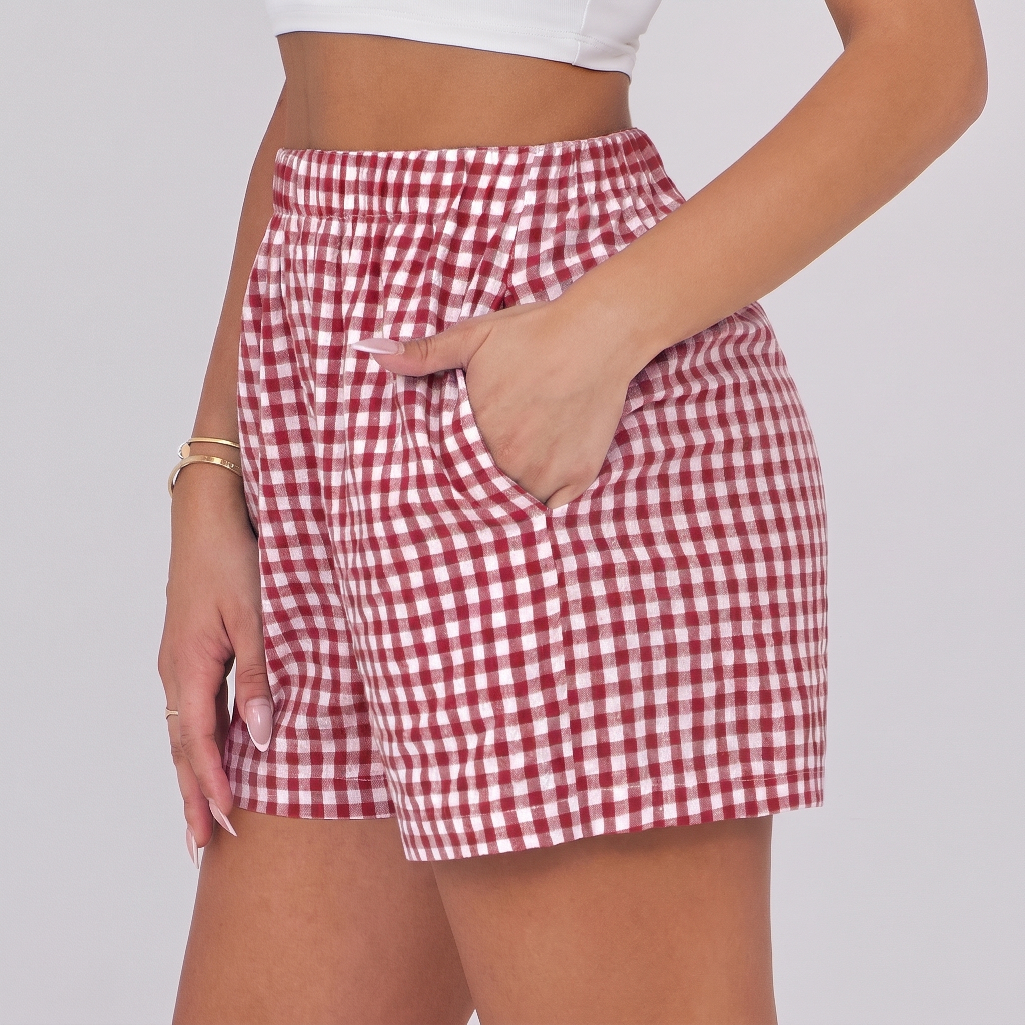 Boxer Shorts for Women Gingham Pajama 2026 Summer Casual Lounge Sleep Plaid Shorts Y2K Beach Bottoms