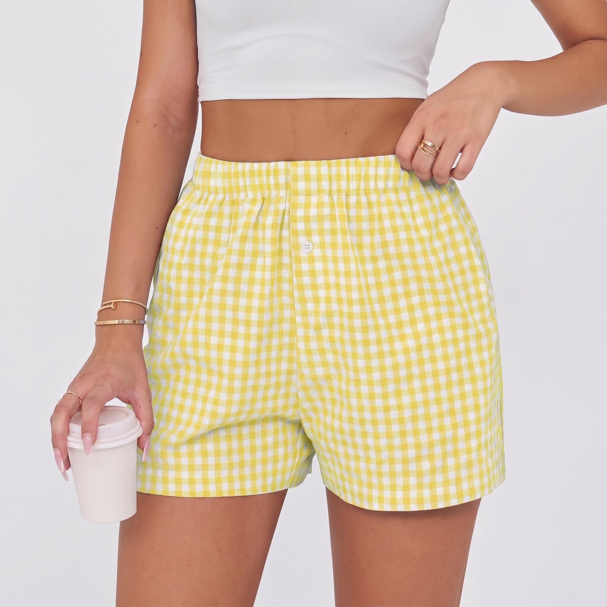 Boxer Shorts for Women Gingham Pajama 2026 Summer Casual Lounge Sleep Plaid Shorts Y2K Beach Bottoms