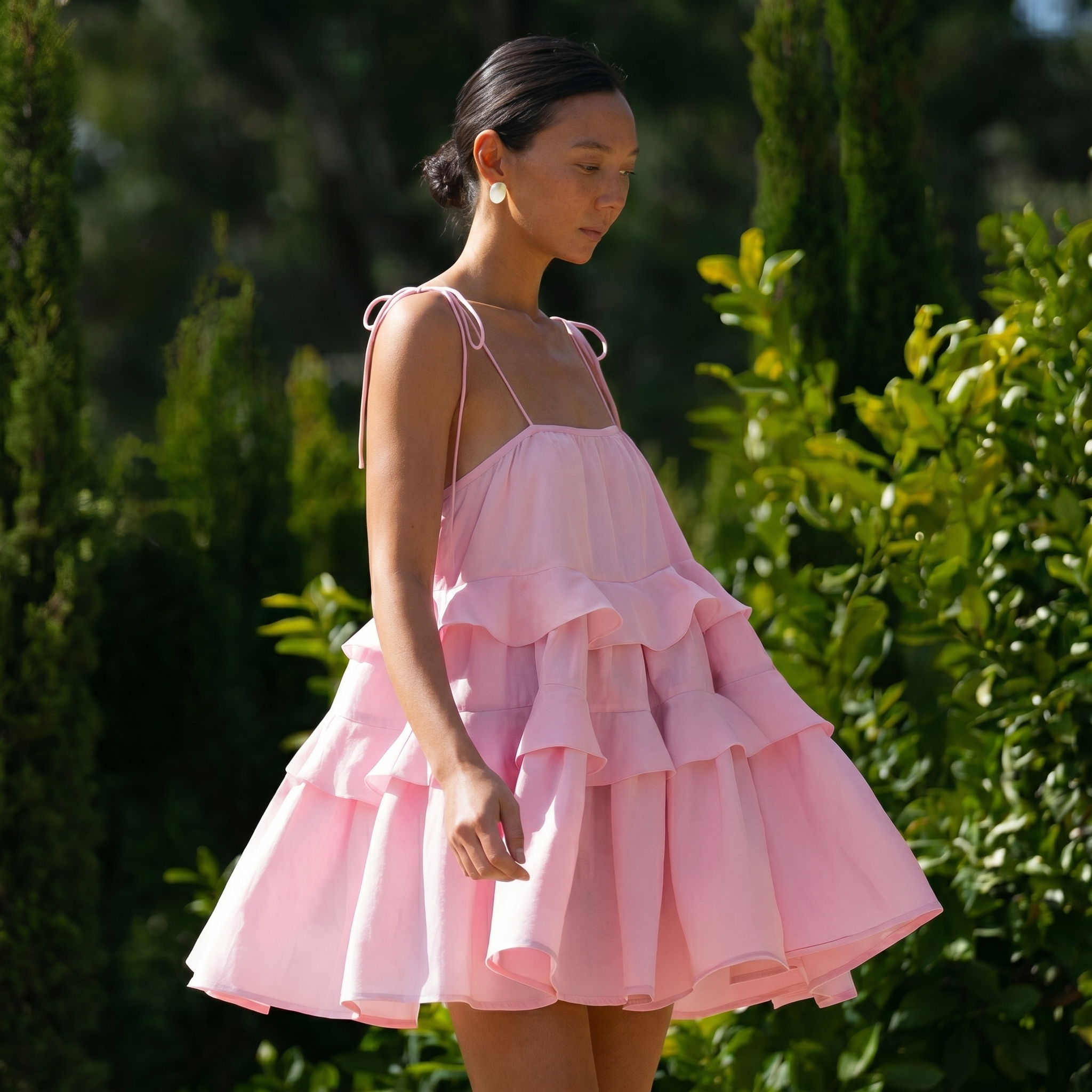 Sleeveless Mini Classic Ruffle Beach Dress For Women