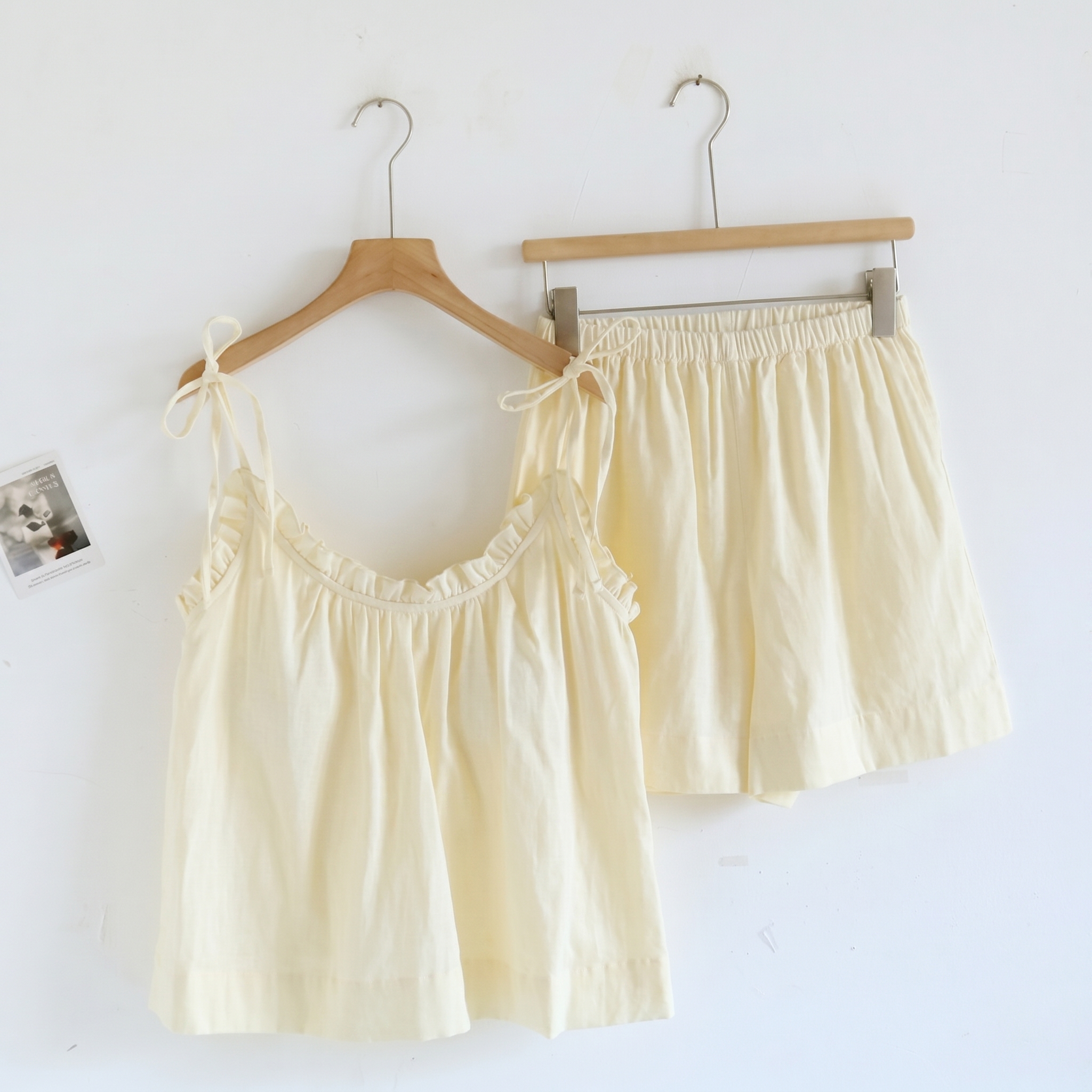 2 Piece Pajama Set With Spaghetti Strap Top And Shorts For Women