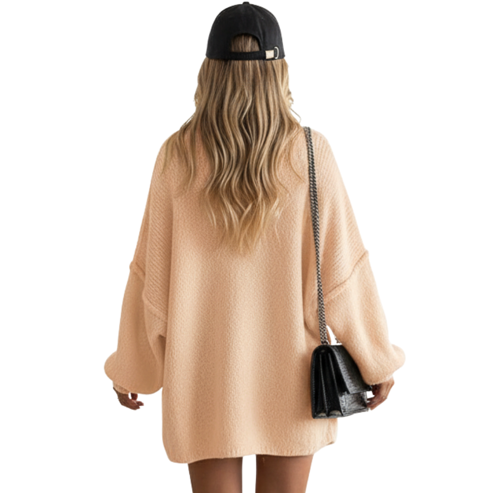 Oversized Open Front Lantern Sleeve Cardigan