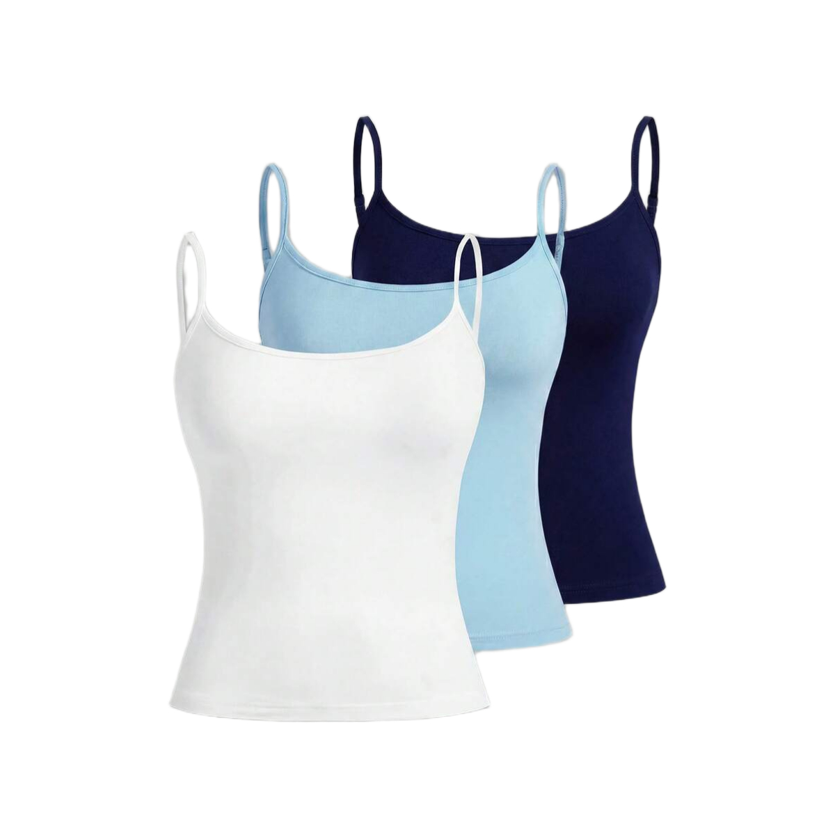 3 Pieces Casual Slim Fit Camisole Tops For Women