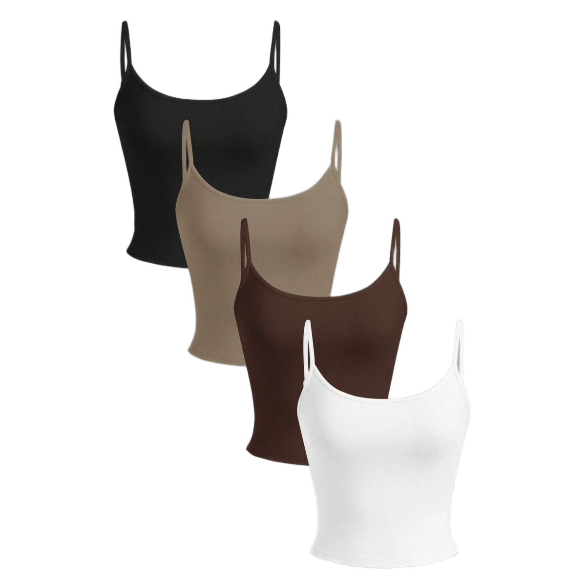 4 Pieces Tight Fitted Cropped Casual Tank Top For Women