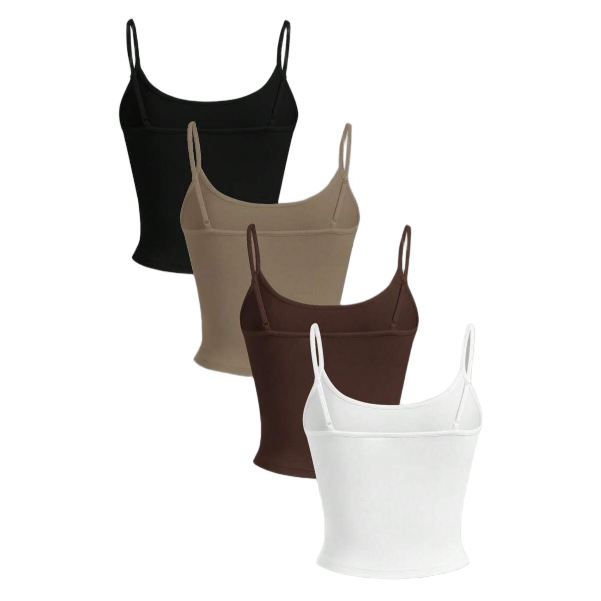 4 Pieces Tight Fitted Cropped Casual Tank Top For Women
