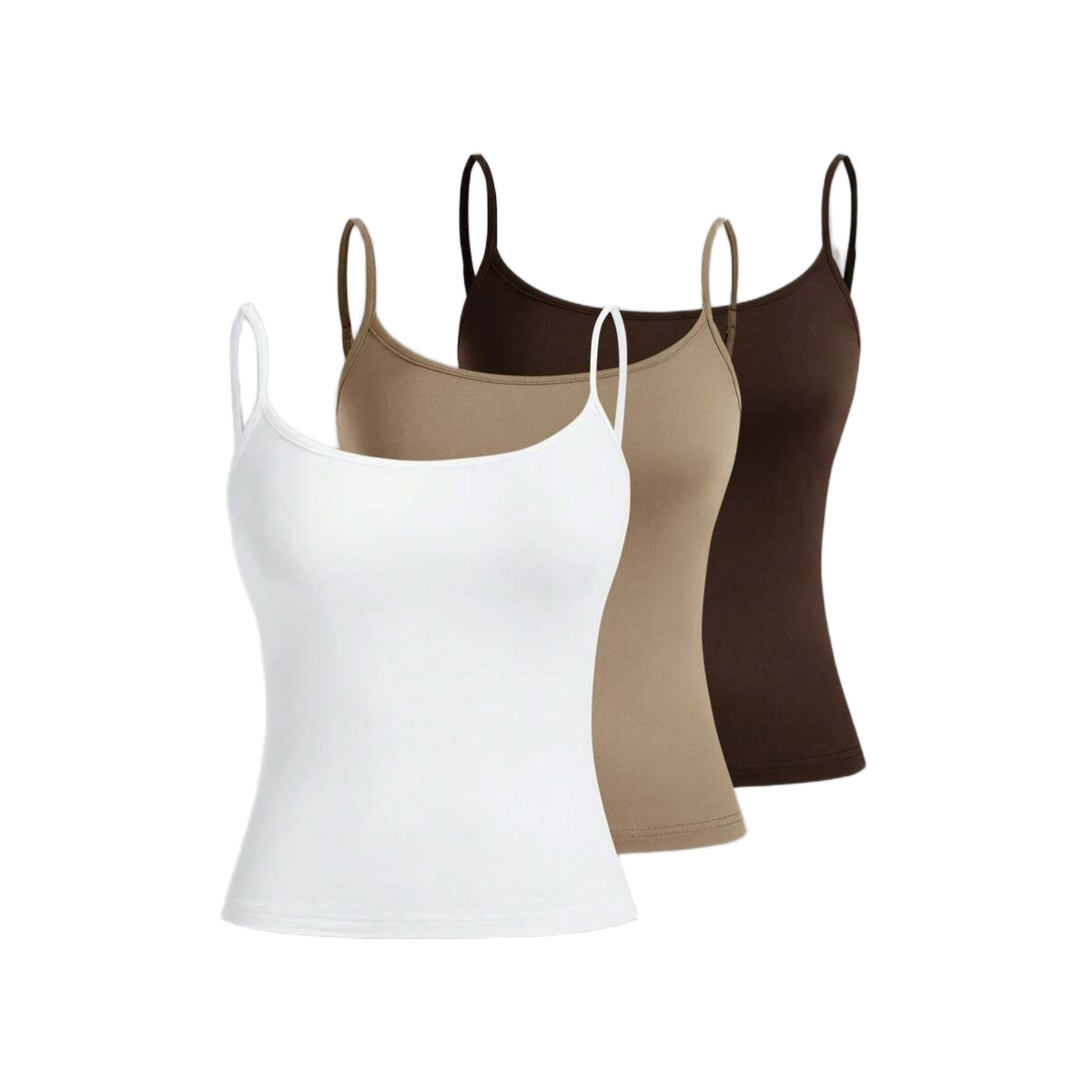 3 Pieces Casual Slim Fit Camisole Tops For Women