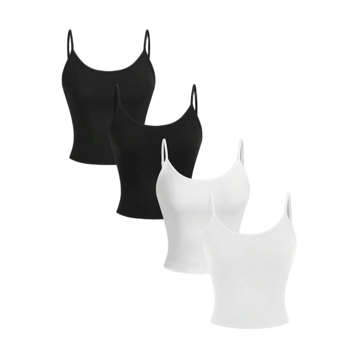 4 Pieces Tight Fitted Cropped Casual Tank Top For Women