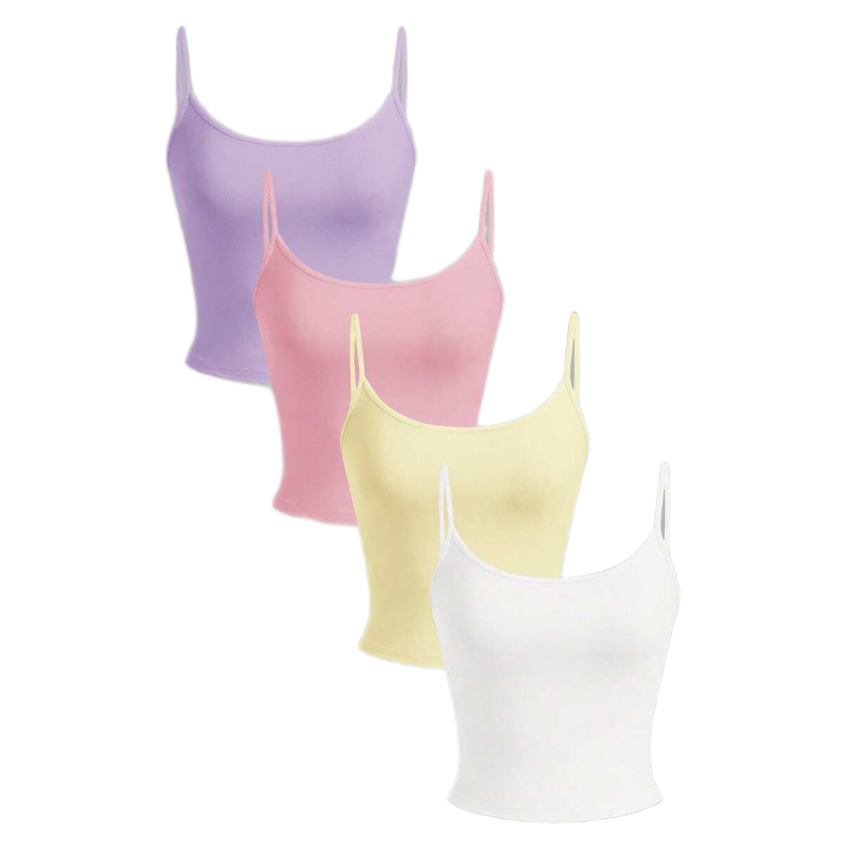 4 Pieces Tight Fitted Cropped Casual Tank Top For Women
