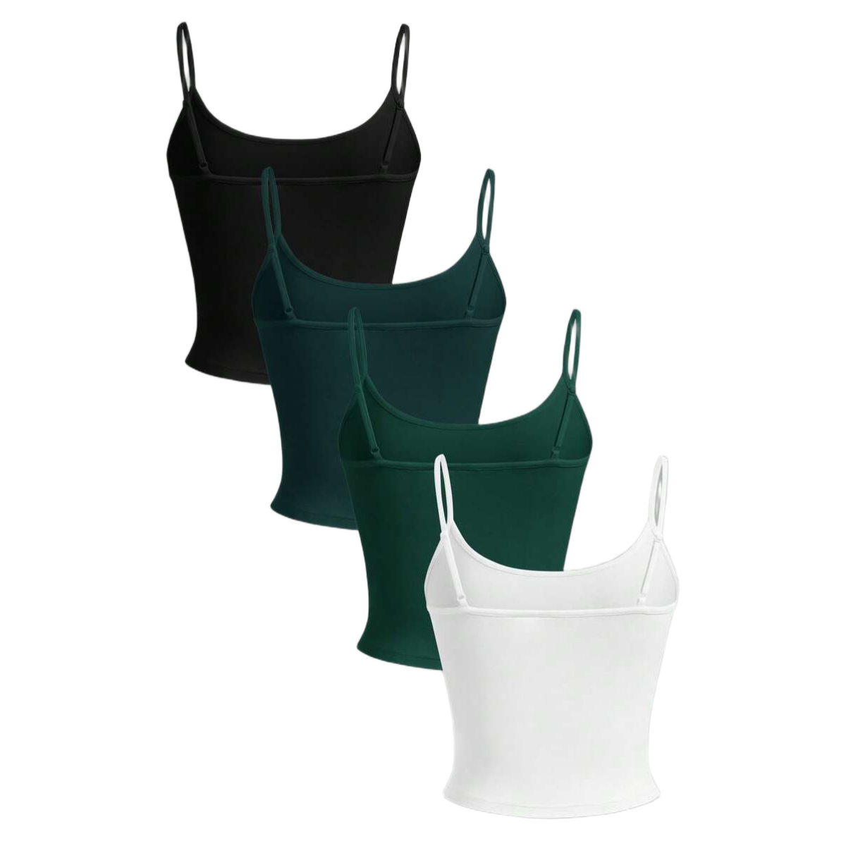4 Pieces Tight Fitted Cropped Casual Tank Top For Women