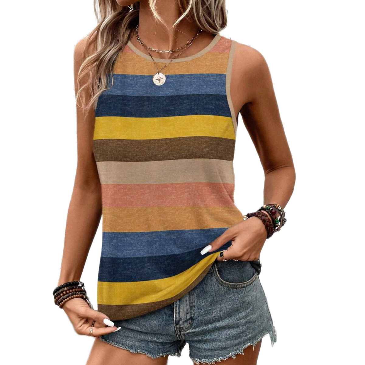 Casual Minimalist Crew Style Tank Top For Women