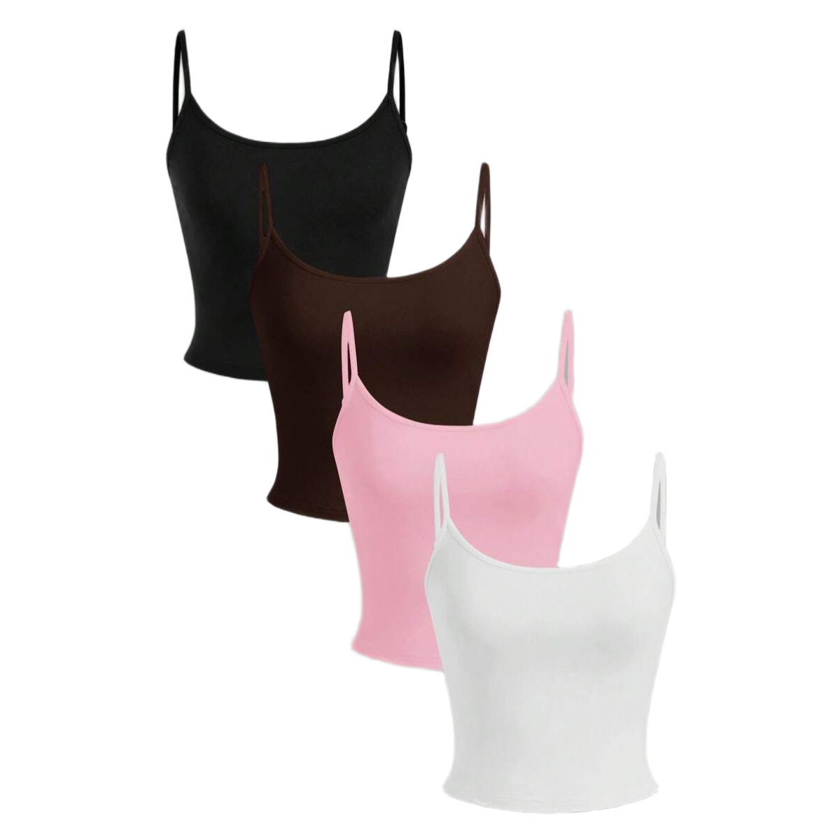 4 Pieces Tight Fitted Cropped Casual Tank Top For Women