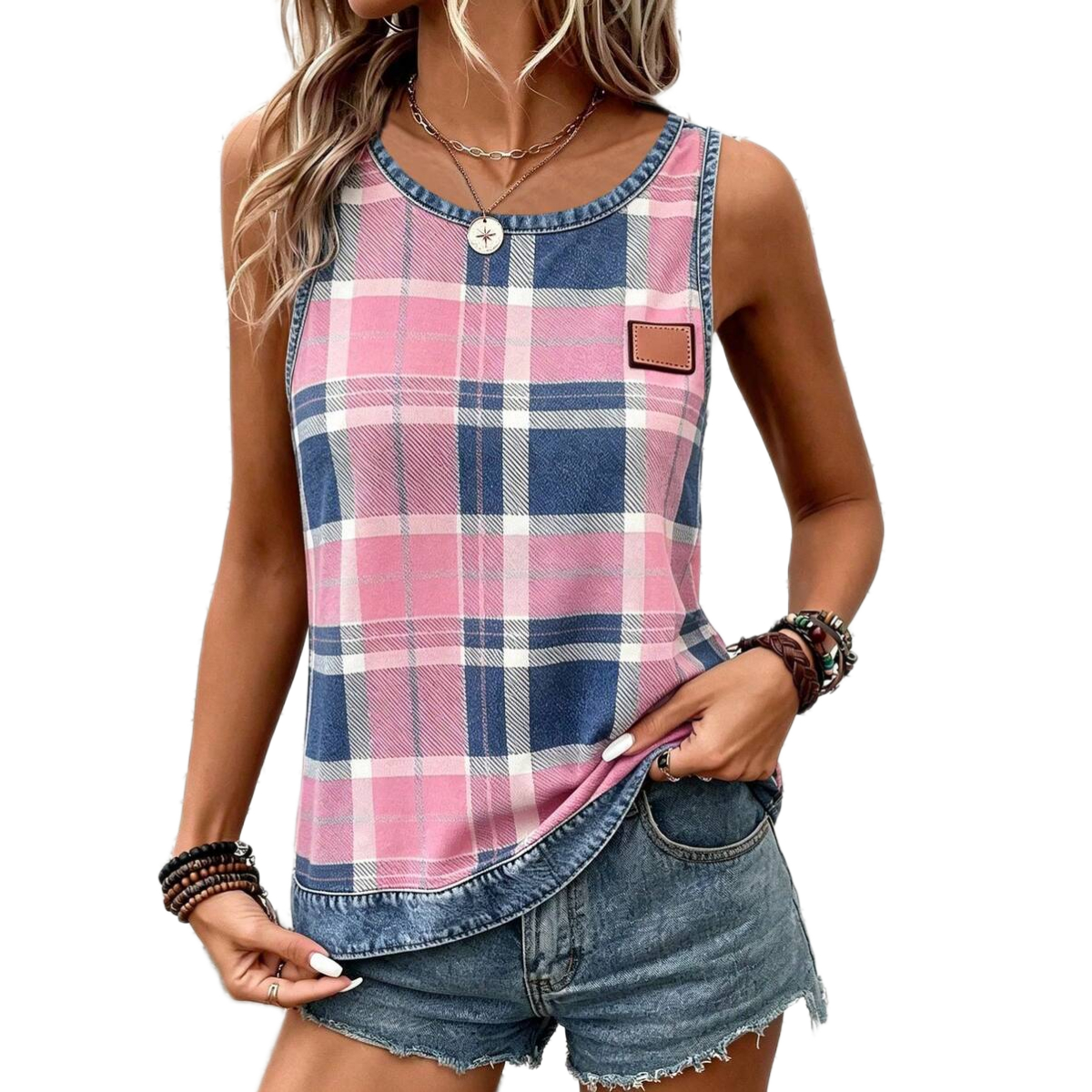 Casual Minimalist Crew Style Tank Top For Women