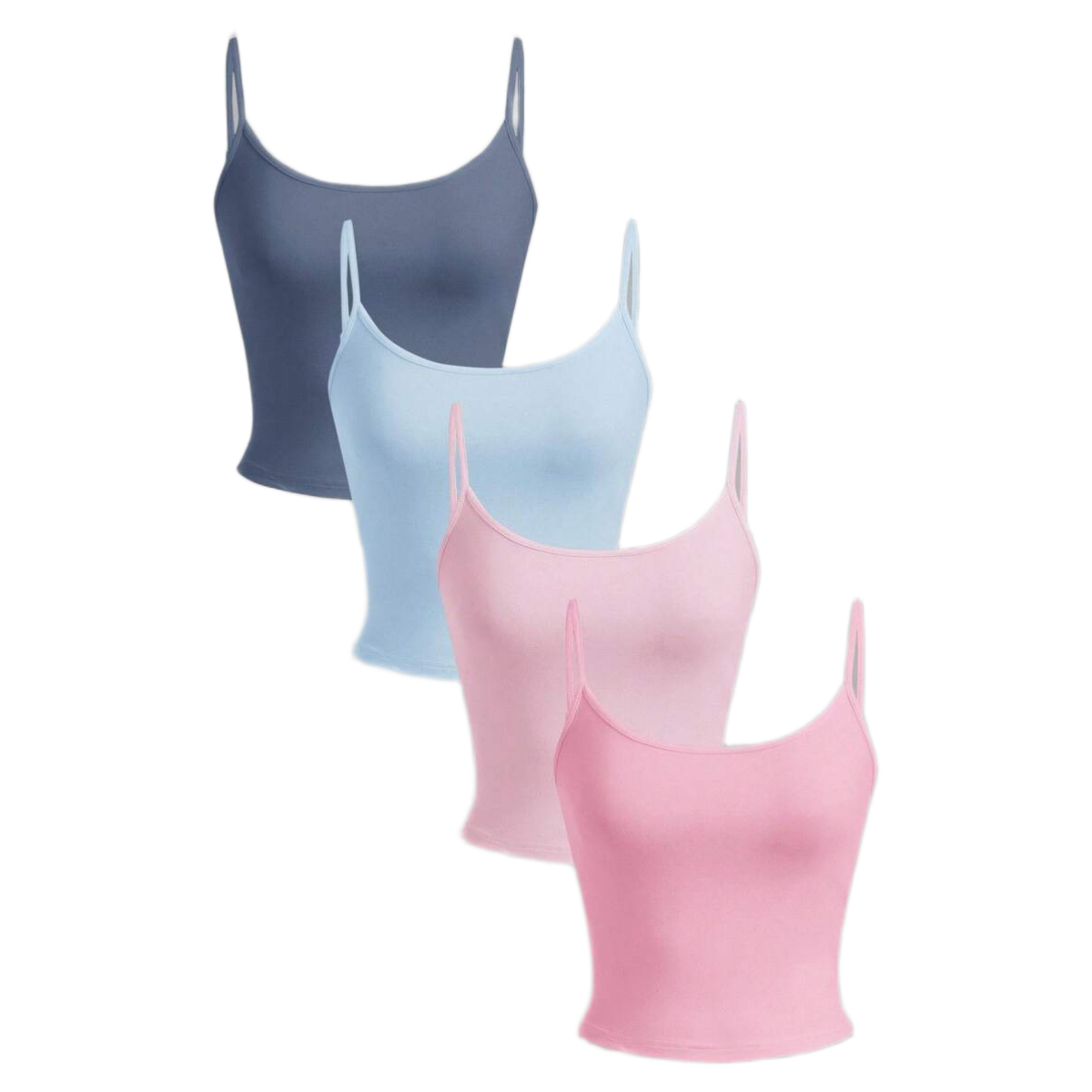 4 Pieces Tight Fitted Cropped Casual Tank Top For Women