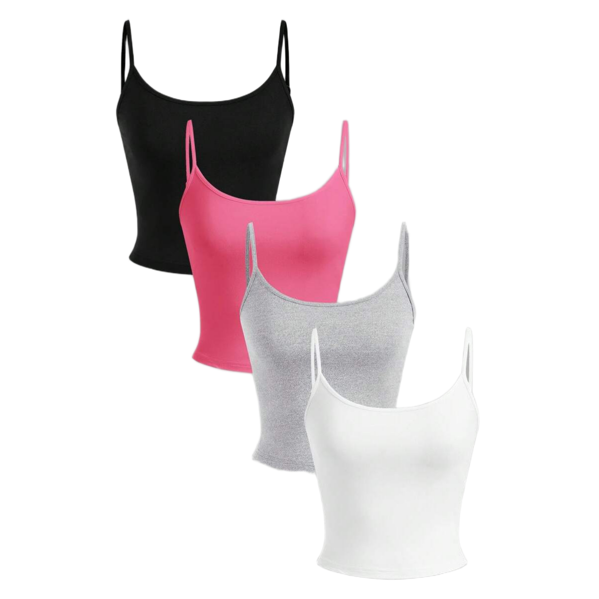 4 Pieces Tight Fitted Cropped Casual Tank Top For Women