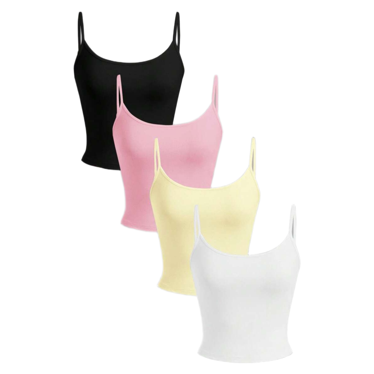 4 Pieces Tight Fitted Cropped Casual Tank Top For Women