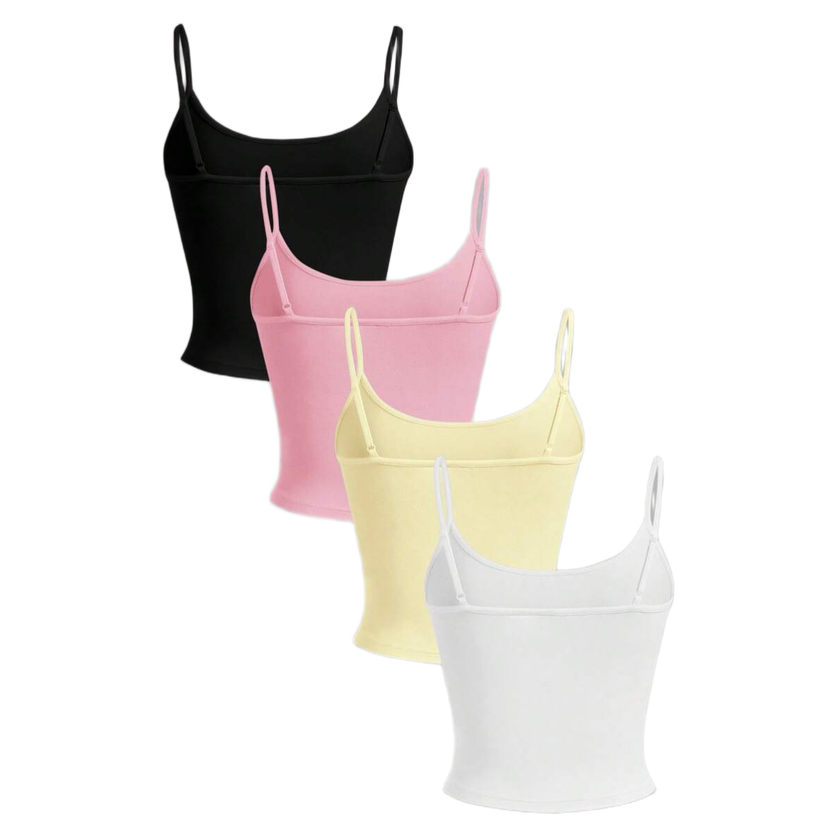 4 Pieces Tight Fitted Cropped Casual Tank Top For Women