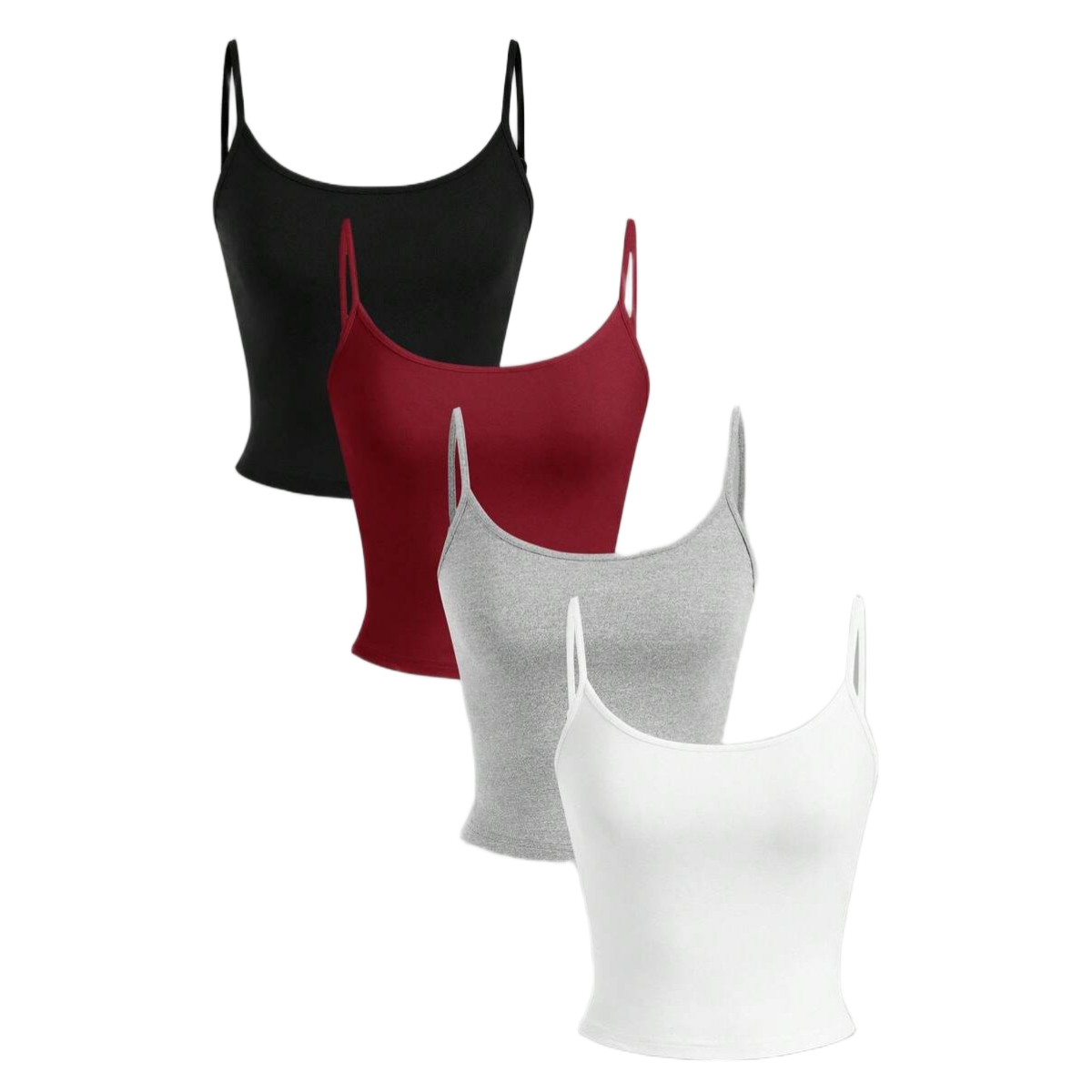 4 Pieces Tight Fitted Cropped Casual Tank Top For Women