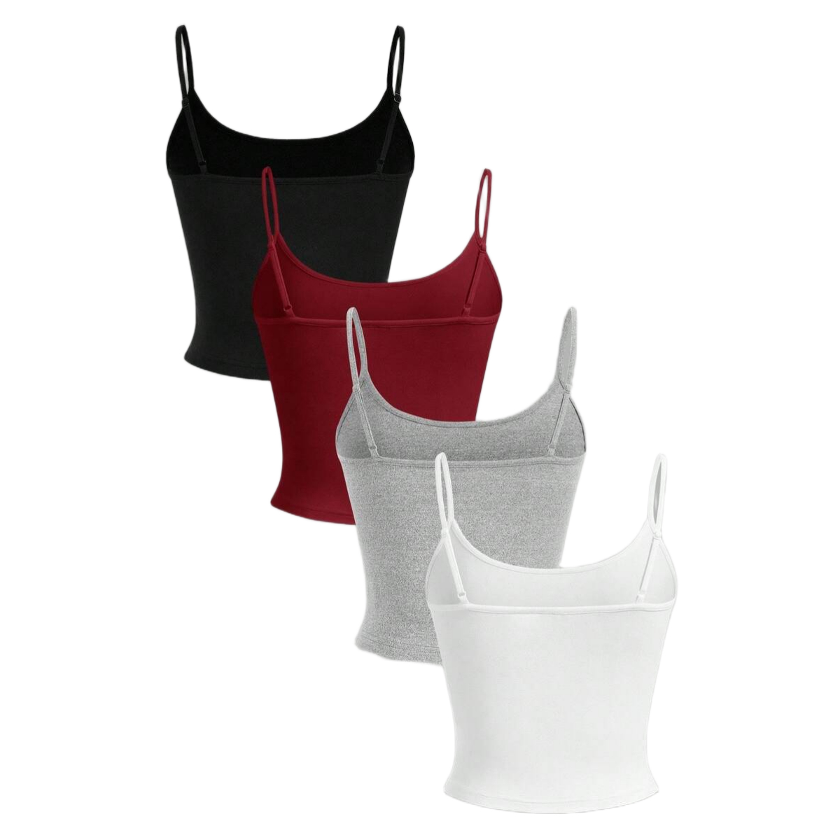 4 Pieces Tight Fitted Cropped Casual Tank Top For Women