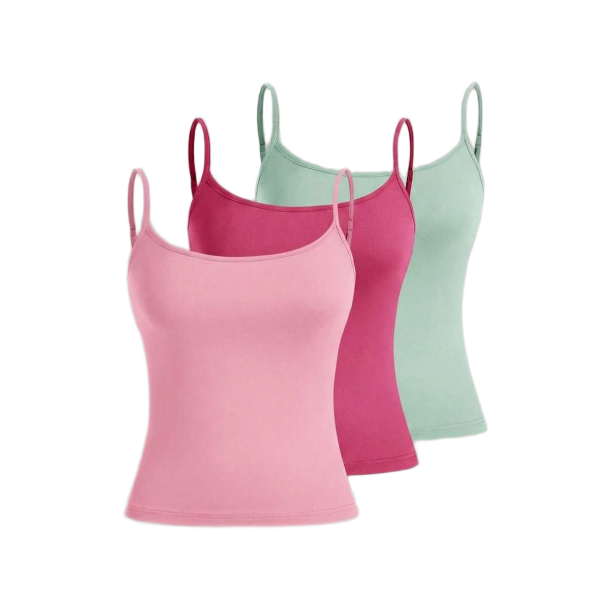 3 Pieces Casual Slim Fit Camisole Tops For Women