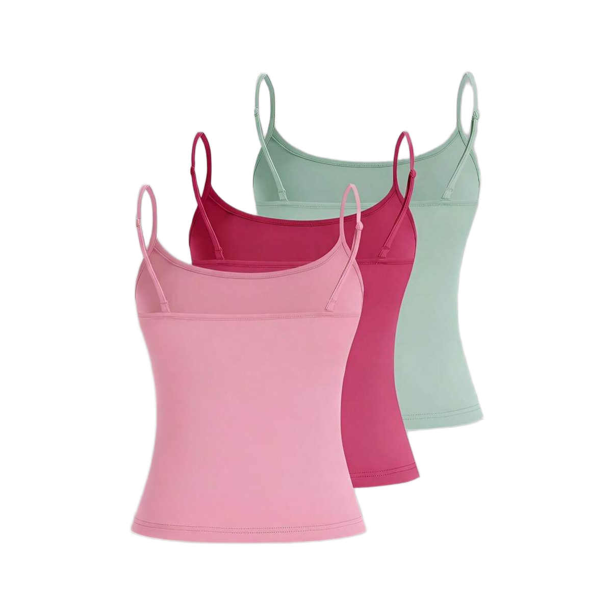 3 Pieces Casual Slim Fit Camisole Tops For Women