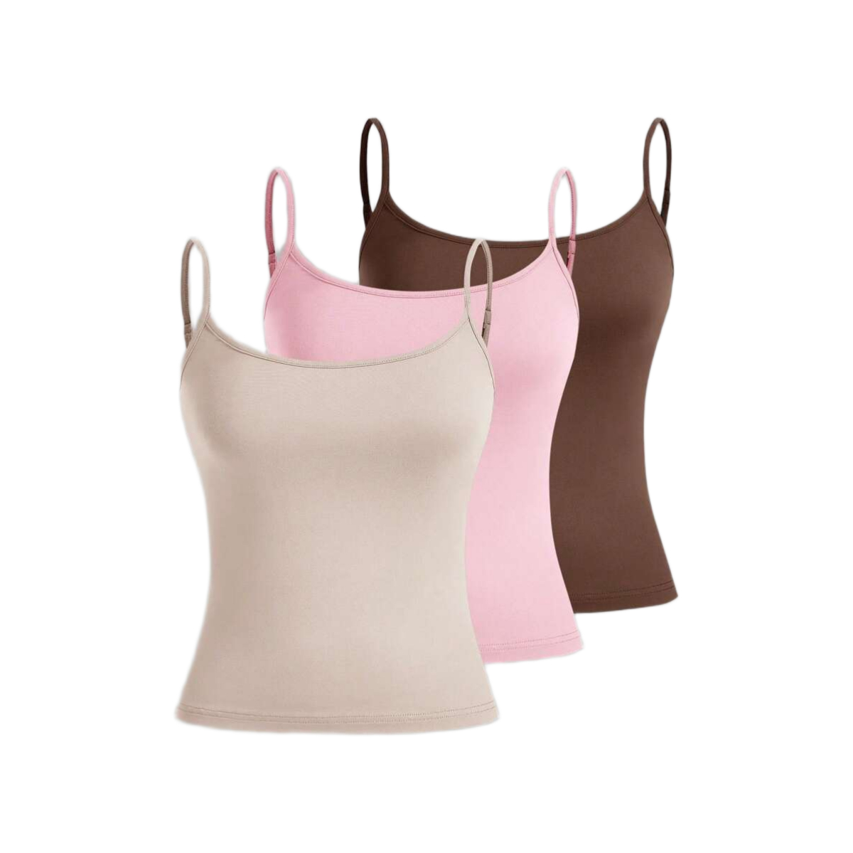 3 Pieces Casual Slim Fit Camisole Tops For Women