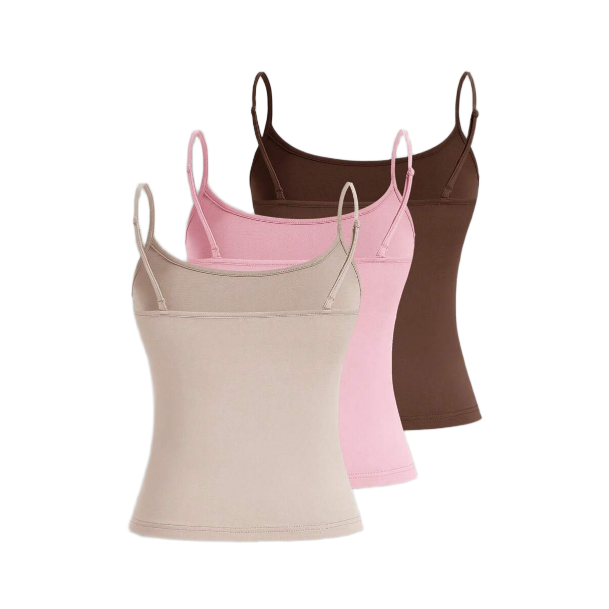 3 Pieces Casual Slim Fit Camisole Tops For Women