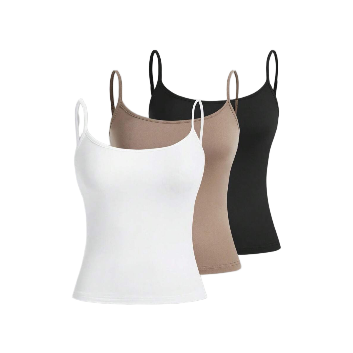 3 Pieces Casual Slim Fit Camisole Tops For Women