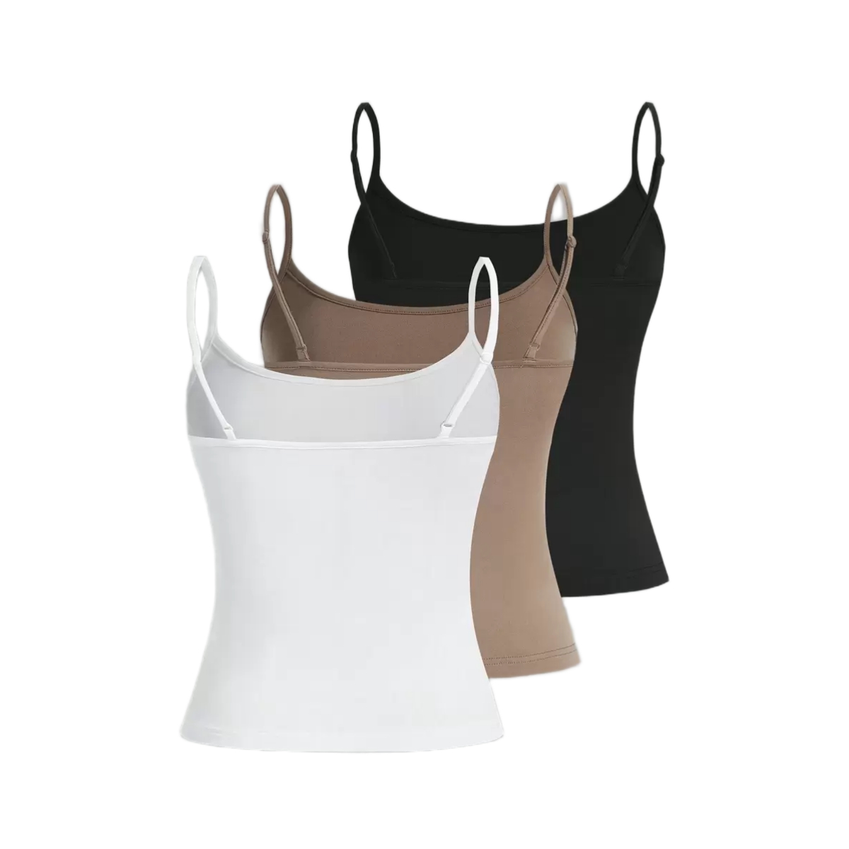 3 Pieces Casual Slim Fit Camisole Tops For Women