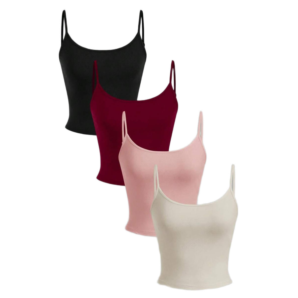 4 Pieces Tight Fitted Cropped Casual Tank Top For Women