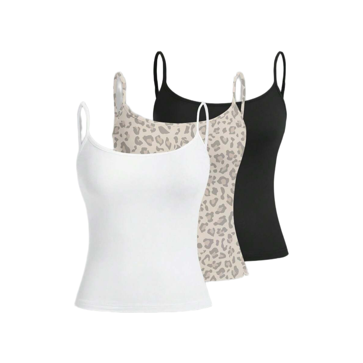 3 Pieces Casual Slim Fit Camisole Tops For Women