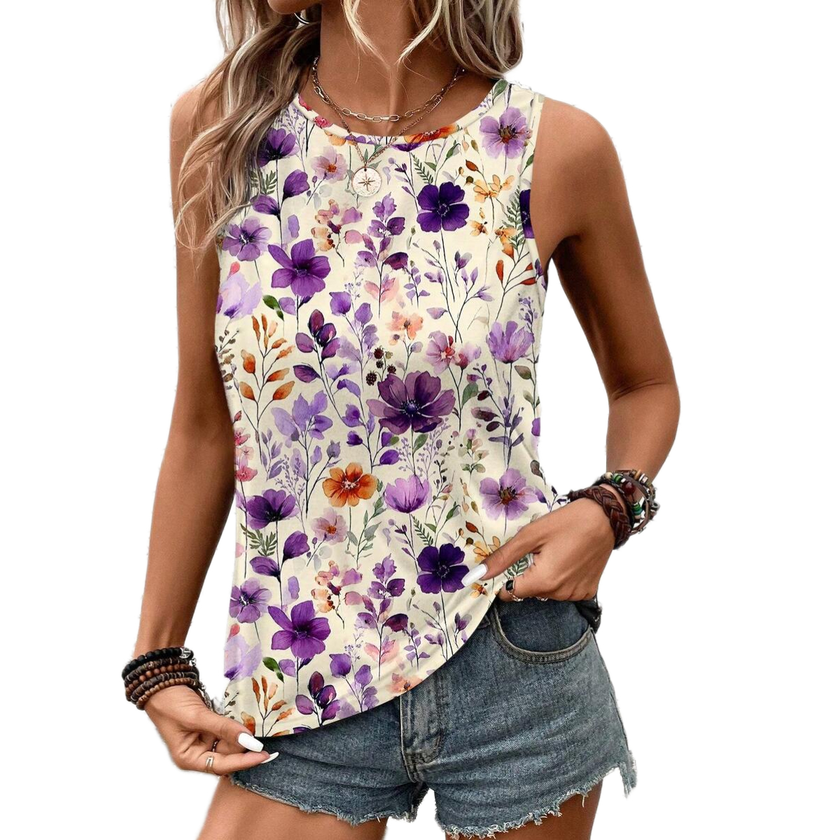 Casual Minimalist Crew Style Tank Top For Women
