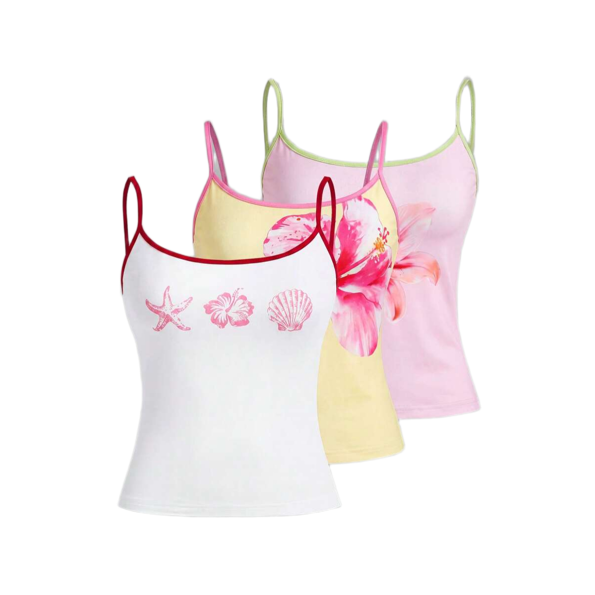 3 Pieces Casual Slim Fit Camisole Tops For Women