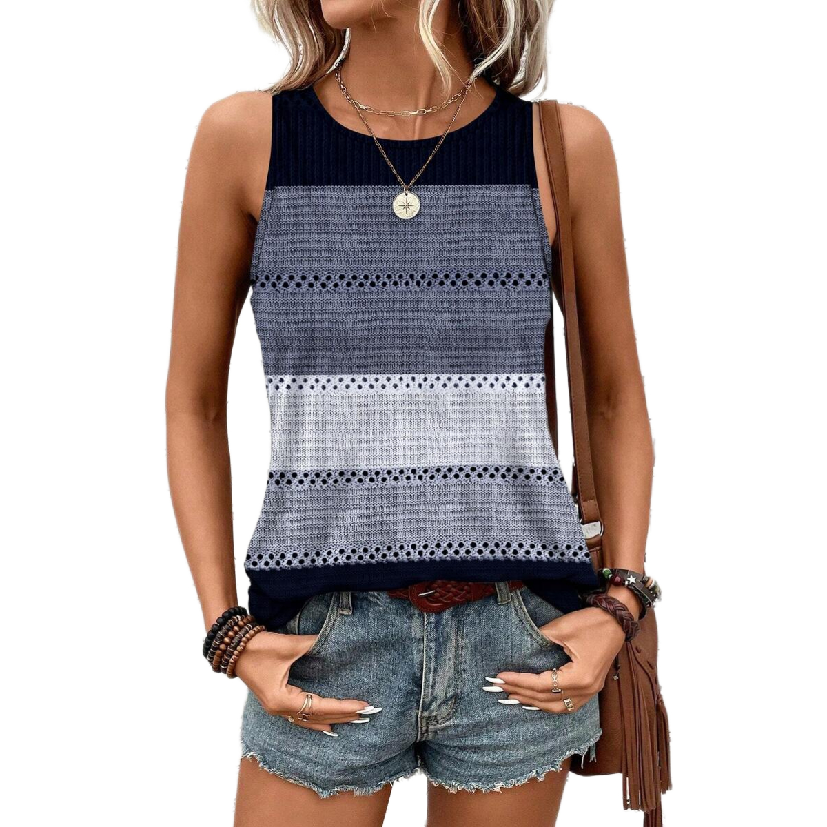 Casual Minimalist Crew Style Tank Top For Women