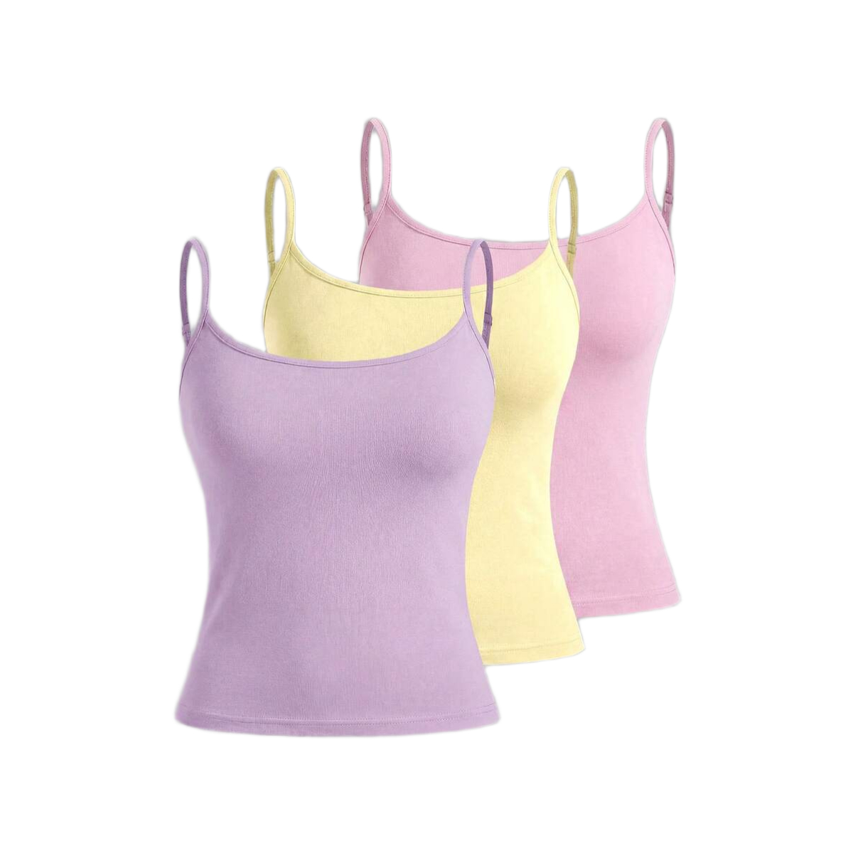 3 Pieces Casual Slim Fit Camisole Tops For Women