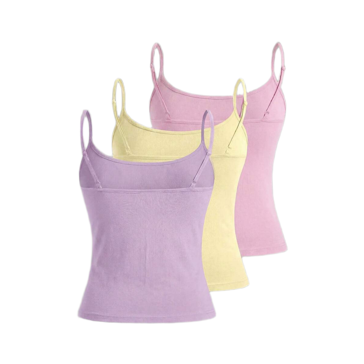 3 Pieces Casual Slim Fit Camisole Tops For Women