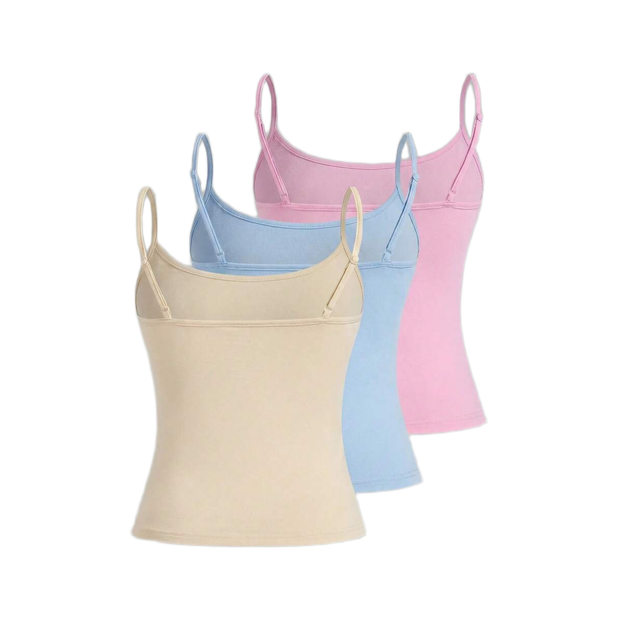 3 Pieces Casual Slim Fit Camisole Tops For Women