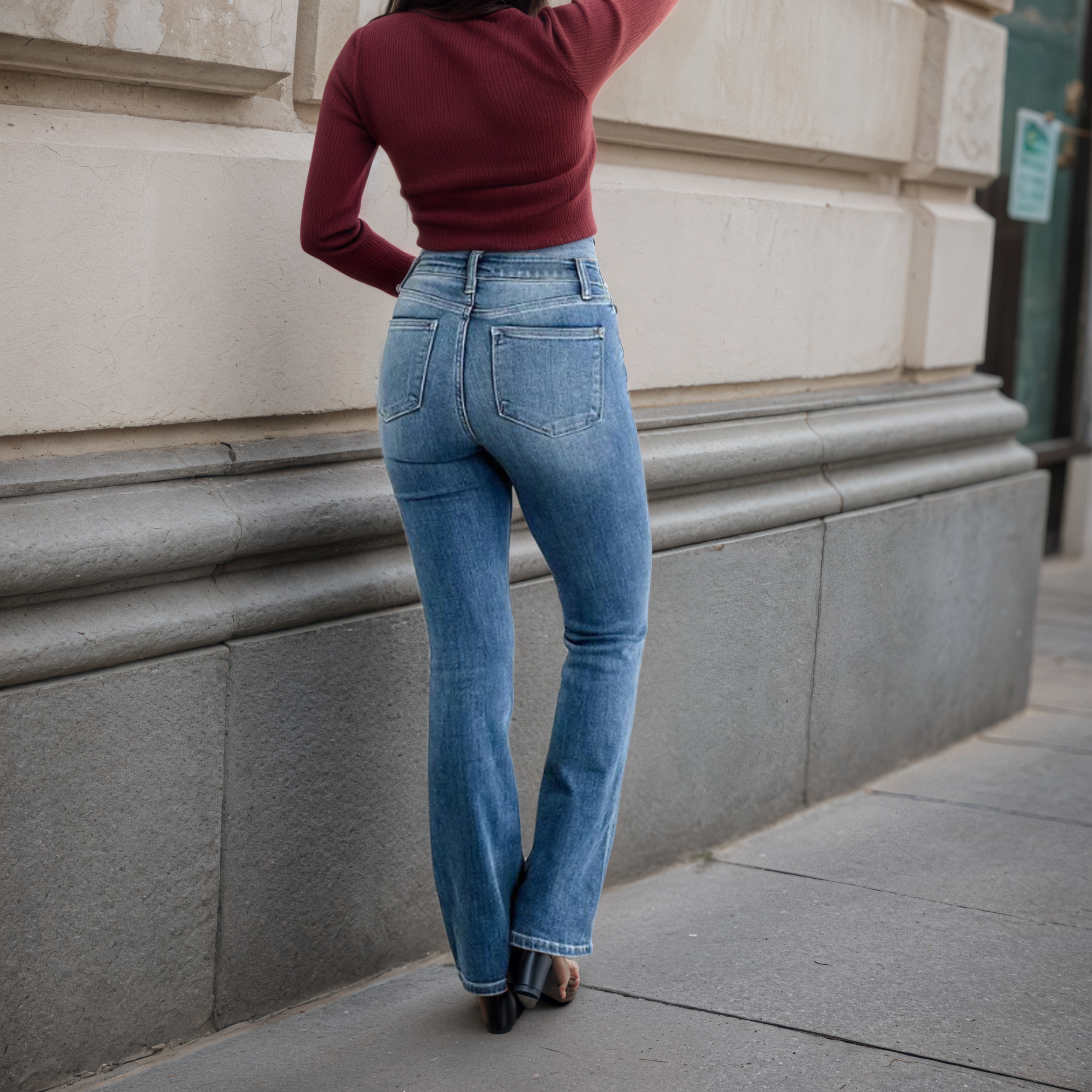 Tummy Control Bootcut Jeans-My Comfy Blouse