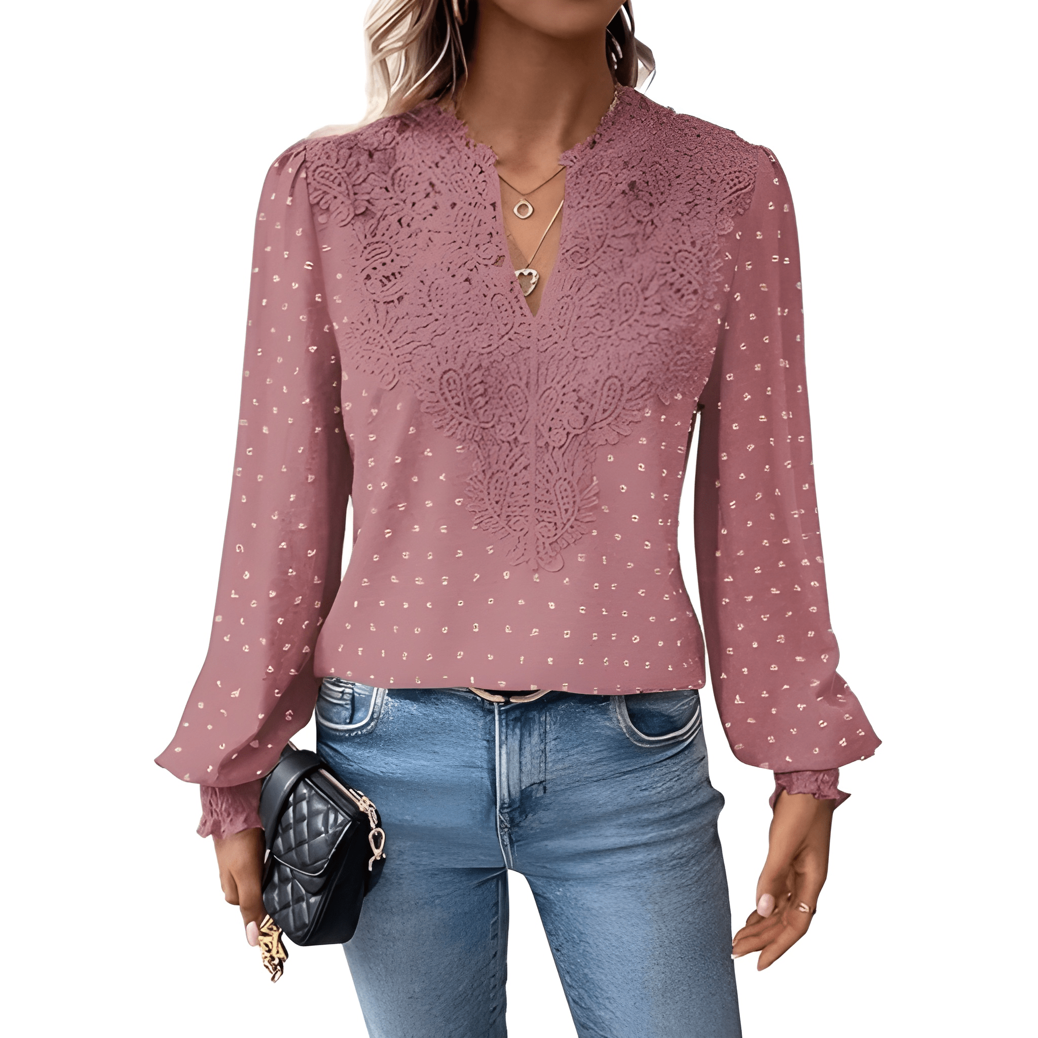 Womens Casual Boho Style Embroidered Long Sleeve Fashion Blouse